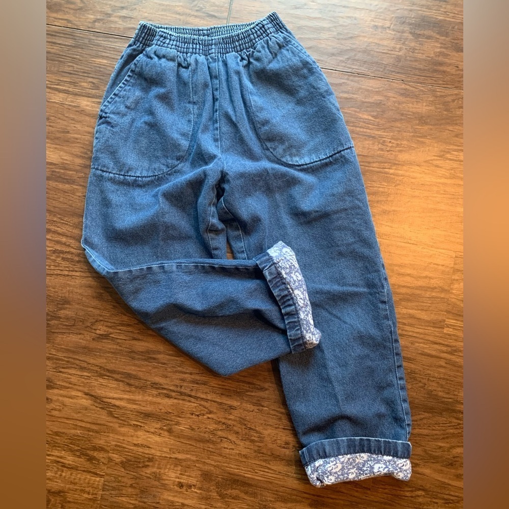 Haband vintage fleece lined Blue Denim Jeans 8p